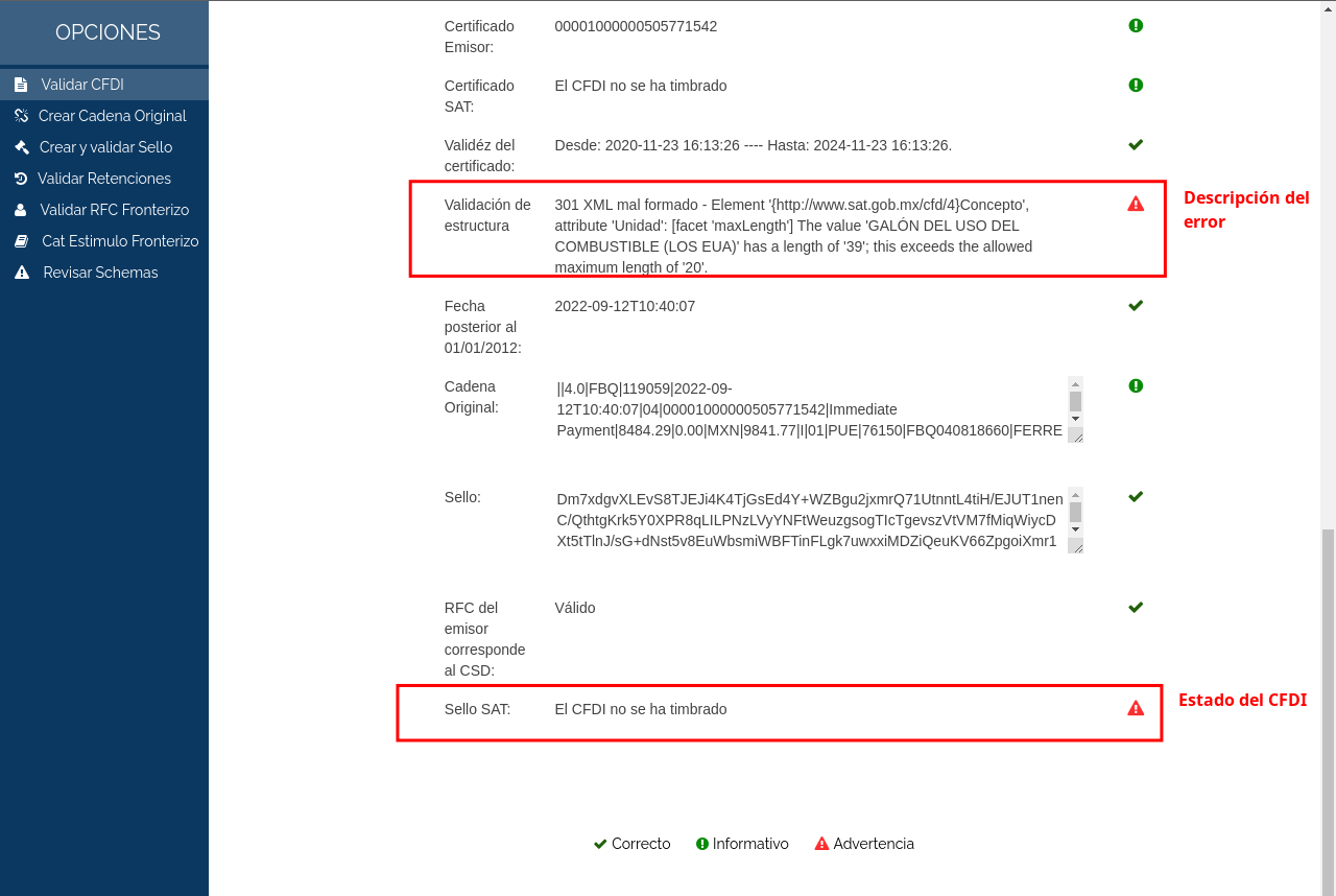 error CFDI
