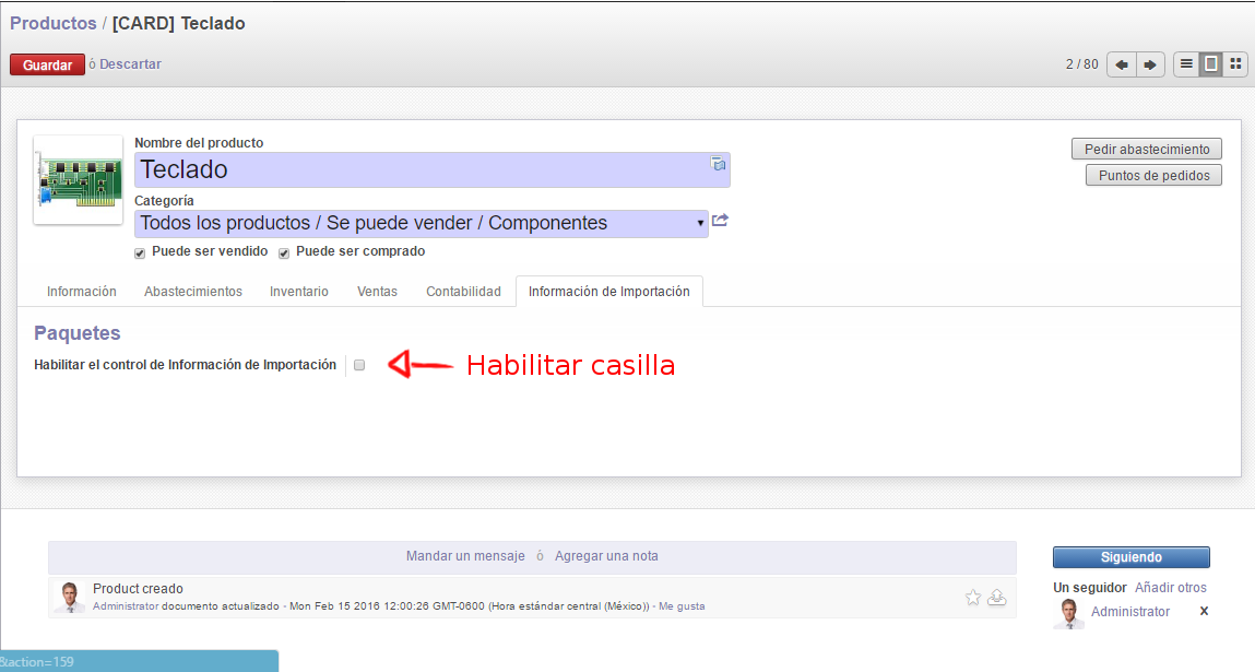 Habilitar Casilla Imp